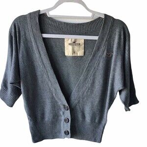 Hollister V-Neck Cardigan Gray Size XS
